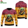 Arizona Cardinals Baby Yoda Hug The Ball Christmas Ugly Sweater 1