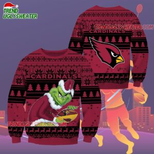 Arizona Cardinals Football Grinch Christmas Ugly Sweater 2