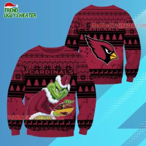 Arizona Cardinals Football Grinch Christmas Ugly Sweater 3