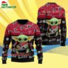 Atlanta Falcons Baby Yoda Hug The Ball Christmas Ugly Sweater 4