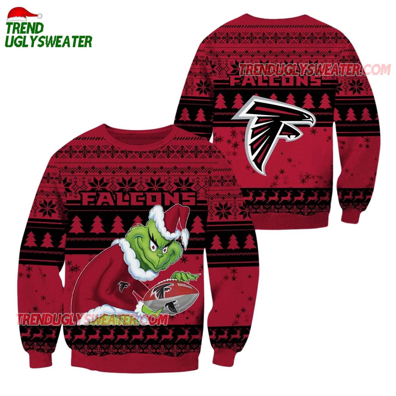 Atlanta Falcons Football Grinch Christmas Ugly Sweater Atlanta Falcons Football Grinch Christmas Ugly Sweater