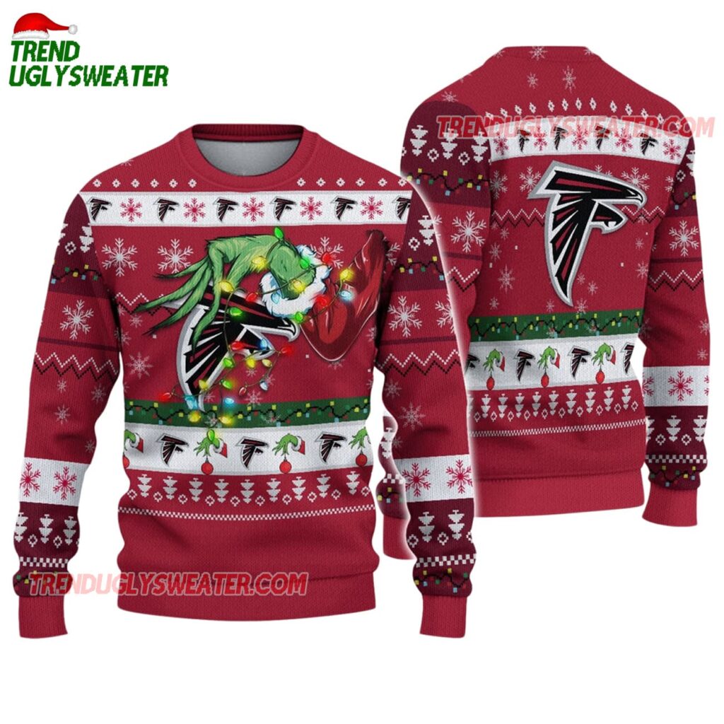 Atlanta Falcons Special Grinchs Hand Football Christmas Ugly Sweater 1