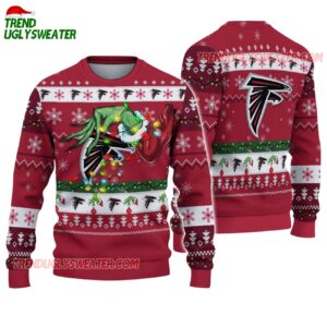 Atlanta Falcons Special Grinchs Hand Football Christmas Ugly Sweater 1