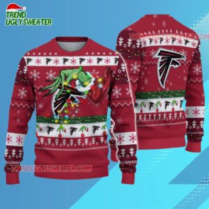 Atlanta Falcons Special Grinchs Hand Football Christmas Ugly Sweater 3