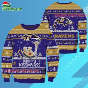 Baltimore Ravens Merrykissmyass Funny Santa Claus Christmas Ugly Sweater 3