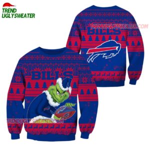 Buffalo Bills Football Grinch Christmas Ugly Sweater 1