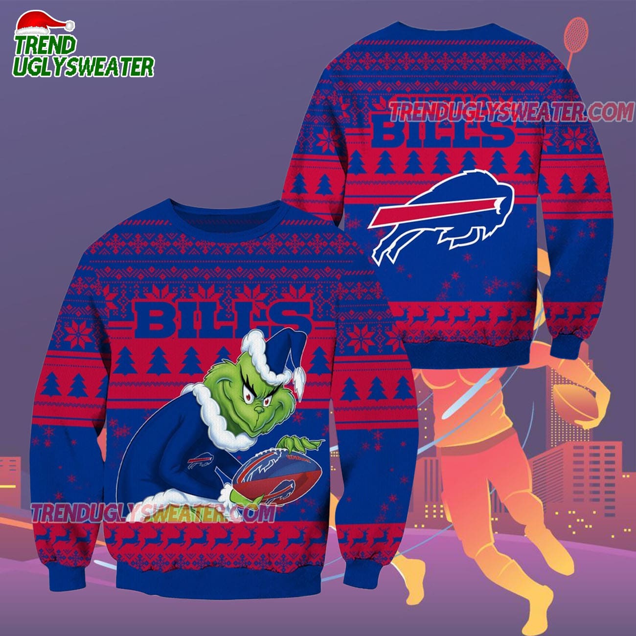 Buffalo Bills Football Grinch Christmas Ugly Sweater Buffalo Bills Football Grinch Christmas Ugly Sweater