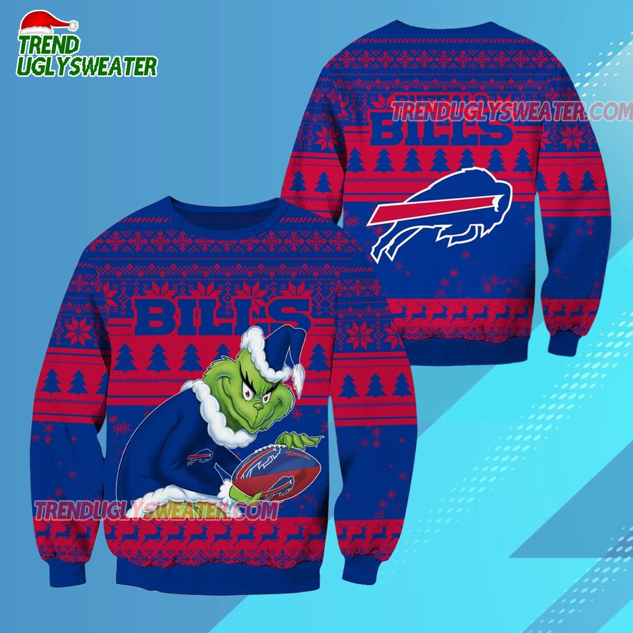 Buffalo Bills Football Grinch Christmas Ugly Sweater Buffalo Bills Football Grinch Christmas Ugly Sweater