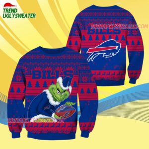 Buffalo Bills Football Grinch Christmas Ugly Sweater 4