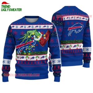 Buffalo Bills Special Grinchs Hand Football Christmas Ugly Sweater 1