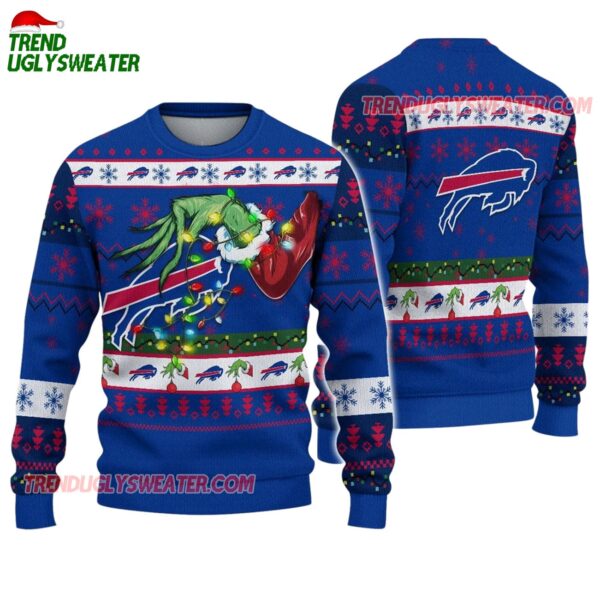 Buffalo Bills Special Grinchs Hand Football Christmas Ugly Sweater 1