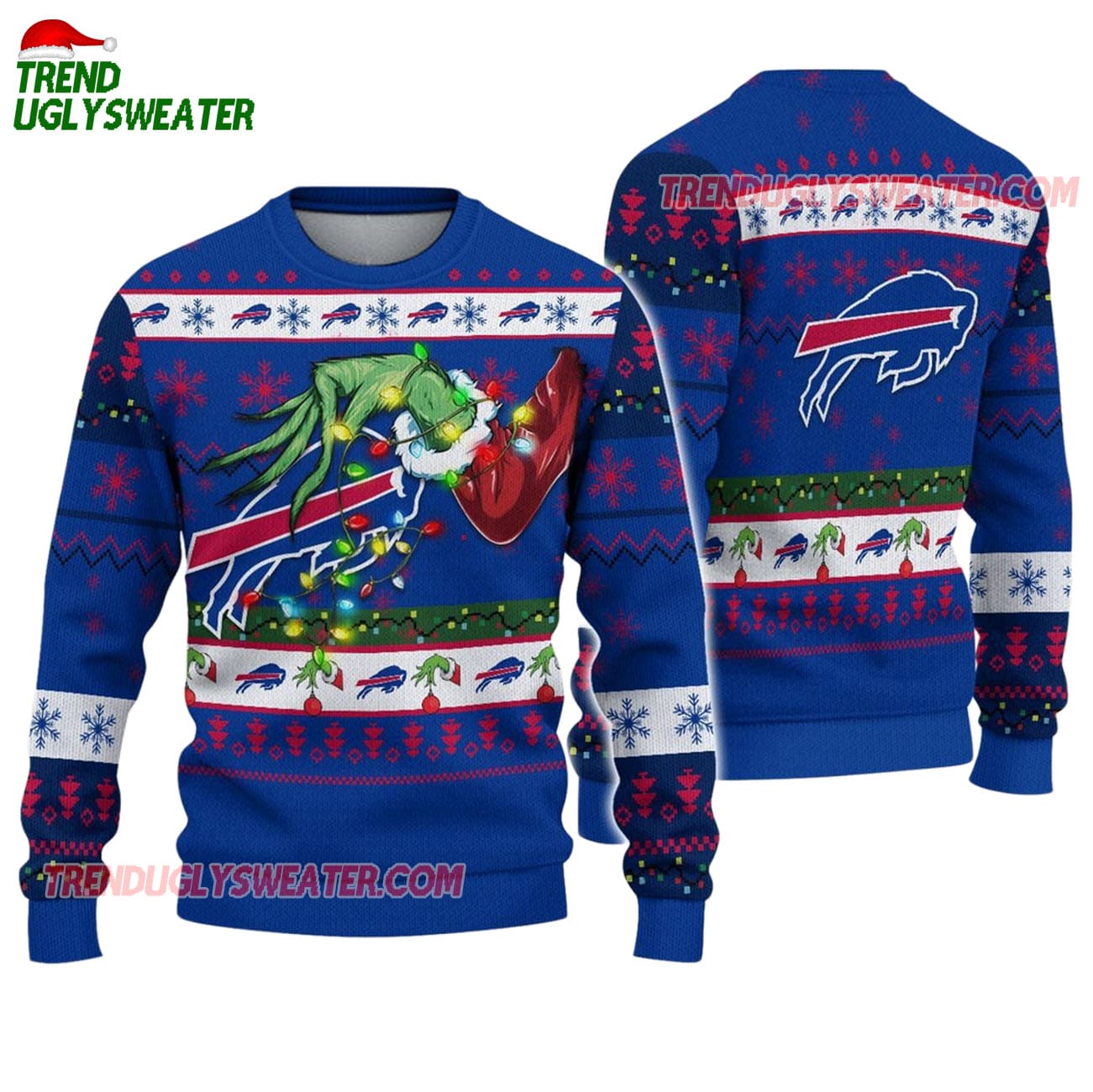 Buffalo Bills Special Grinchs Hand Football Christmas Ugly Sweater Buffalo Bills Special Grinchs Hand Football Christmas Ugly Sweater