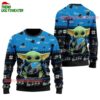 Carolina Panthers Baby Yoda Hug The Ball Christmas Ugly Sweater 1