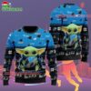 Carolina Panthers Baby Yoda Hug The Ball Christmas Ugly Sweater 2