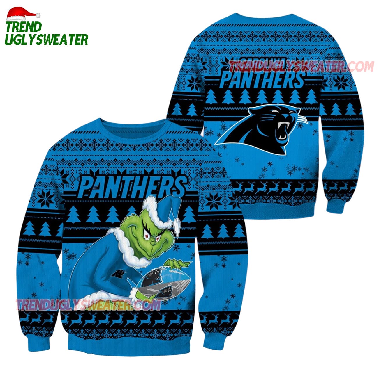 Carolina Panthers Football Grinch Christmas Ugly Sweater Carolina Panthers Football Grinch Christmas Ugly Sweater