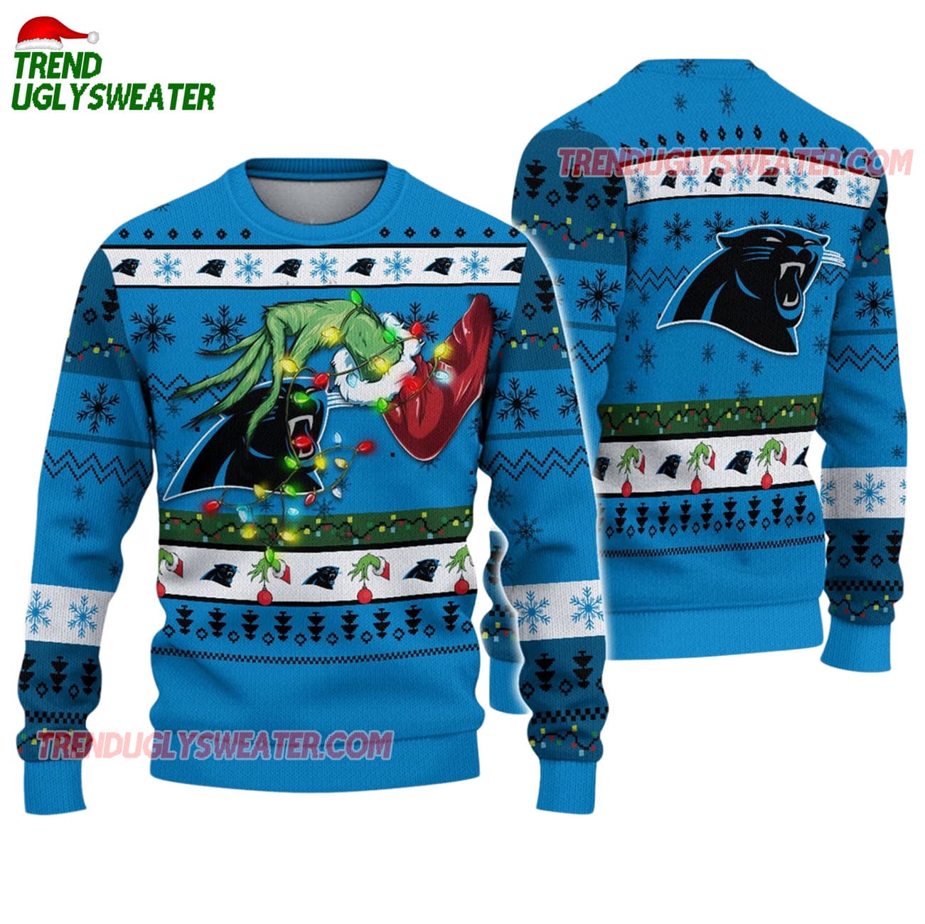 Carolina Panthers Special Grinchs Hand Football Christmas Ugly Sweater Carolina Panthers Special Grinchs Hand Football Christmas Ugly Sweater