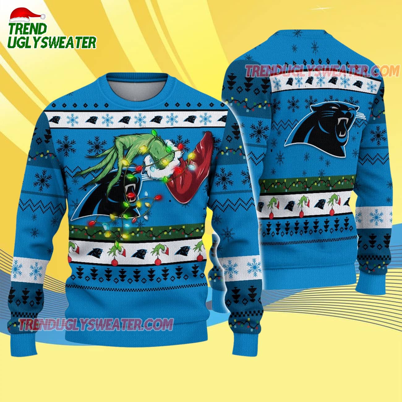 Carolina Panthers Special Grinchs Hand Football Christmas Ugly Sweater Carolina Panthers Special Grinchs Hand Football Christmas Ugly Sweater