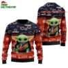 Chicago Bears Baby Yoda Hug The Ball Christmas Ugly Sweater 1