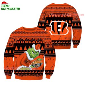 Cincinnati Bengals Football Grinch Christmas Ugly Sweater 1