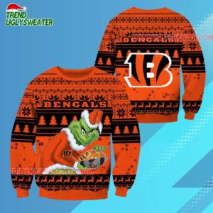 Cincinnati Bengals Football Grinch Christmas Ugly Sweater 3