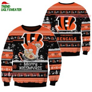 Cincinnati Bengals Merrykissmyass Funny Santa Claus Christmas Ugly Sweater 1