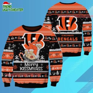 Cincinnati Bengals Merrykissmyass Funny Santa Claus Christmas Ugly Sweater 2 Cincinnati Bengals Merrykissmyass Funny Santa Claus Christmas Ugly Sweater 3
