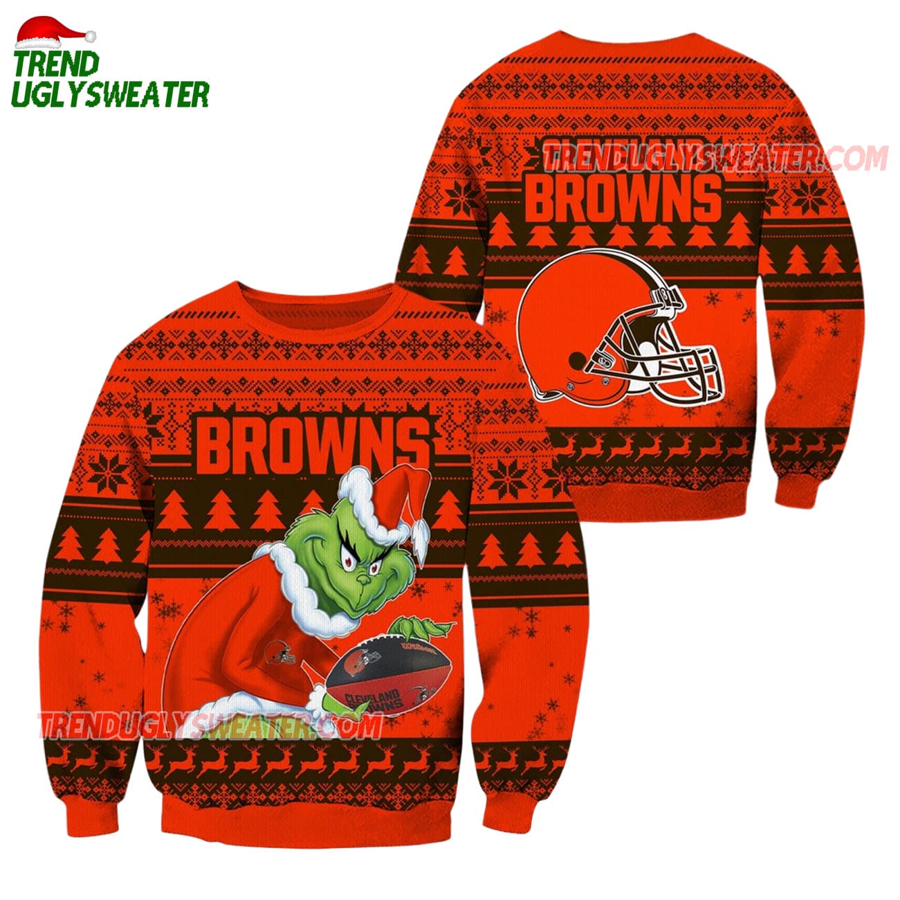 Cleveland Browns Football Grinch Christmas Ugly Sweater Cleveland Browns Football Grinch Christmas Ugly Sweater