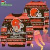 Cleveland Browns Merrykissmyass Funny Santa Claus Christmas Ugly Sweater 2