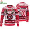 Custom Georgia Bulldogs Special Reindeer Light Ugly Christmas Sweater 1