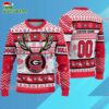 Custom Georgia Bulldogs Special Reindeer Light Ugly Christmas Sweater 3