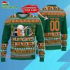 Custom Miami Hurricanes Logo Team Football Christmas Ugly Sweater 3