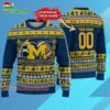 Custom Michigan Wolverines Logo Team Football Christmas Ugly Sweater 3