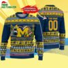 Custom Michigan Wolverines Logo Team Football Christmas Ugly Sweater 4