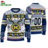 Custom Michigan Wolverines Special Reindeer Light Ugly Christmas Sweater 1