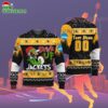 Custom Name And Number Georgia Tech Yellow Jackets Grinch Drink Up Ugly Christmas Sweater 2