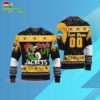 Custom Name And Number Georgia Tech Yellow Jackets Grinch Drink Up Ugly Christmas Sweater 3