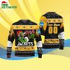 Custom Name And Number Georgia Tech Yellow Jackets Grinch Drink Up Ugly Christmas Sweater 4