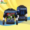Custom Name And Number Toronto Blue Jays Grinch Drink Up Christmas Ugly Sweater 4