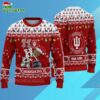 Custom Name Indiana Hoosiers Football Ho Ho Ho Ugly Christmas Sweater 3