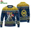 Custom Name Michigan Wolverines Football Ho Ho Ho Ugly Christmas Sweater 1
