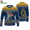 Custom Name West Virginia Mountaineers Football Ho Ho Ho Ugly Christmas Sweater 1