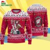 Custom Name Wisconsin Badgers Football Ho Ho Ho Ugly Christmas Sweater 4