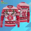 Custom Nebraska Cornhuskers Special Reindeer Light Ugly Christmas Sweater 3