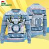 Custom North Carolina Tar Heels Special Reindeer Light Ugly Christmas Sweater 4