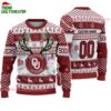 Custom Oklahoma Sooners Special Reindeer Light Ugly Christmas Sweater 1
