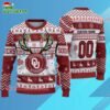 Custom Oklahoma Sooners Special Reindeer Light Ugly Christmas Sweater 3