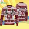 Custom Oklahoma Sooners Special Reindeer Light Ugly Christmas Sweater 4