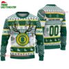 Custom Oregon Ducks Special Reindeer Light Ugly Christmas Sweater 1