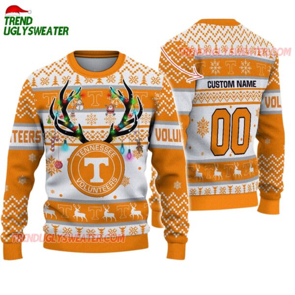 Custom Tennessee Volunteers Special Reindeer Light Ugly Christmas Sweater 1