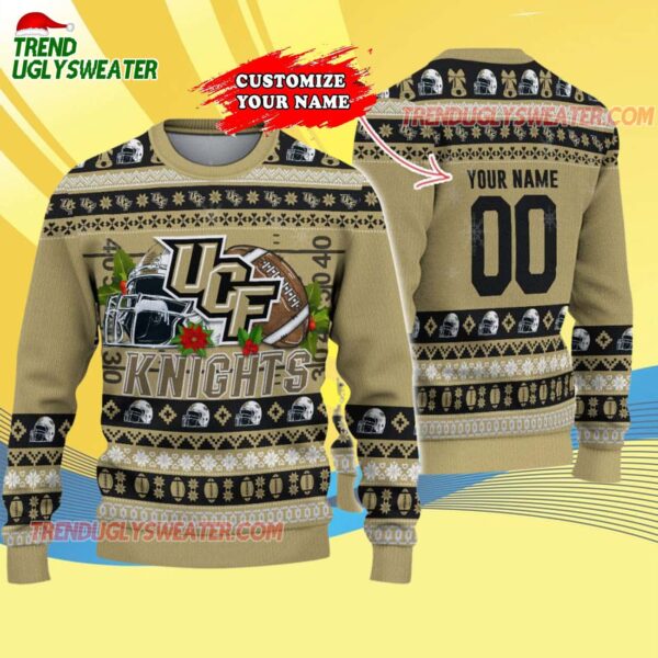 Custom Ucf Knights Logo Team Football Christmas Ugly Sweater 4